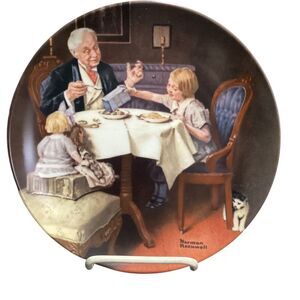👜1985 Norman Rockwell Heritage Collection "The Gourmet" Plate Number‎ 17048T